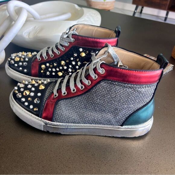 JUMP NEW YORK Men’s 75 By Jump Black | Red Mid Top Spike Toe Size 10 USA 43 EUR - Picture 3 of 10